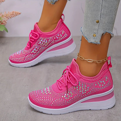Women Orthopedic Rhinestone Sneakers Arch Support Walking Shoes - Image 7