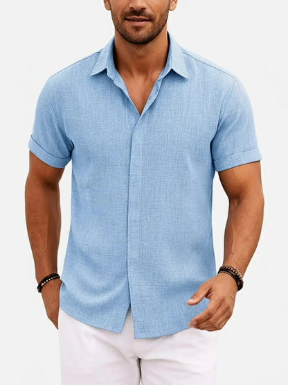 Novarello - Cotton Linen Short Sleeve Shirt