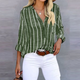 Freyelle – Striped Long Sleeve Button Top Women
