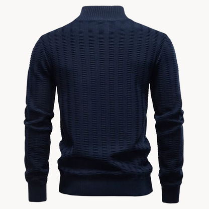 Rowan – Pull pour homme en coton à fermeture éclair courte
