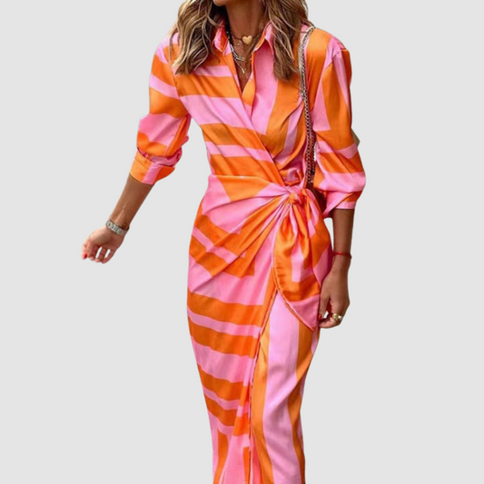 Ceceliora – Rochie Elegantă cu Dungi