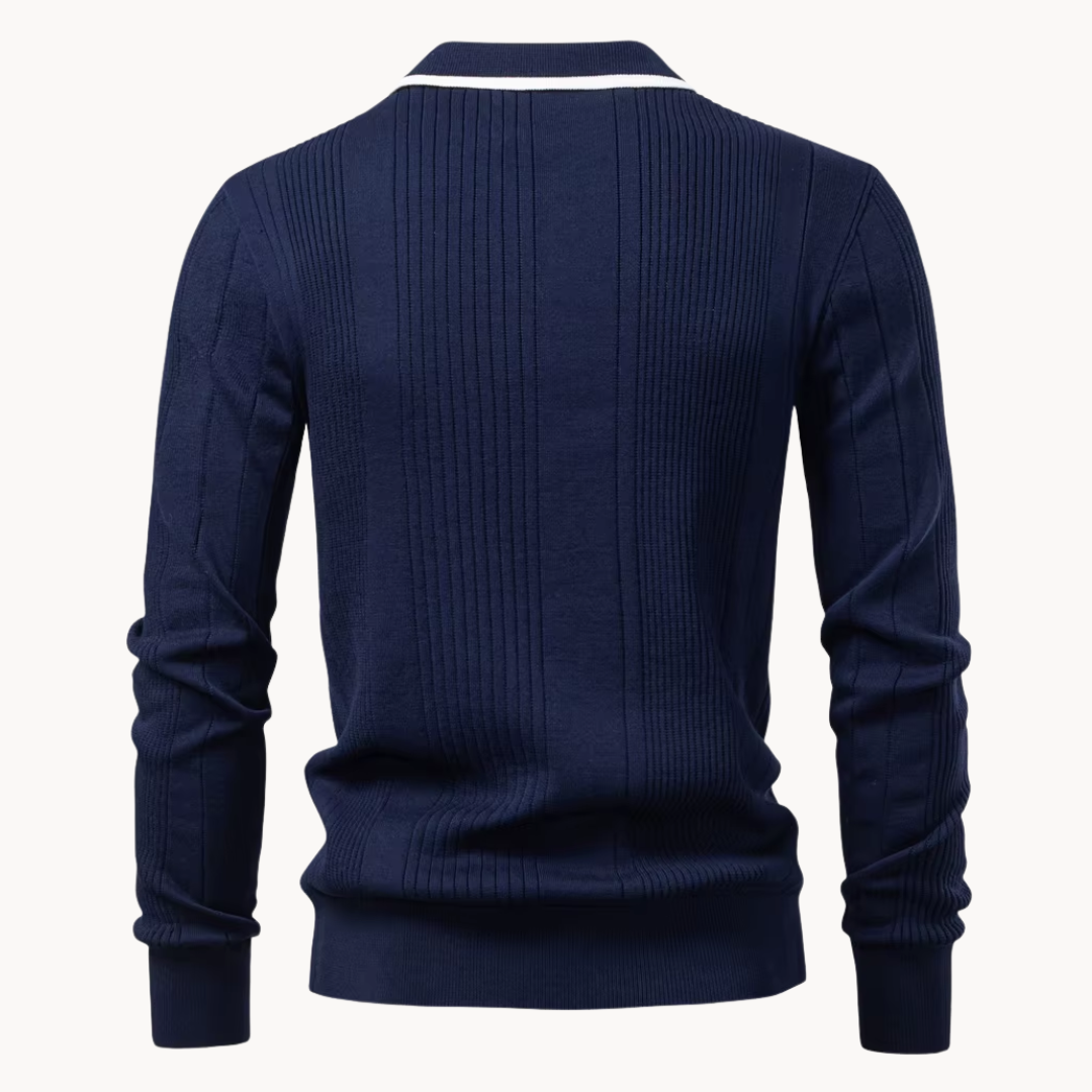 Callen – Herrestrikket Polo med Knapper