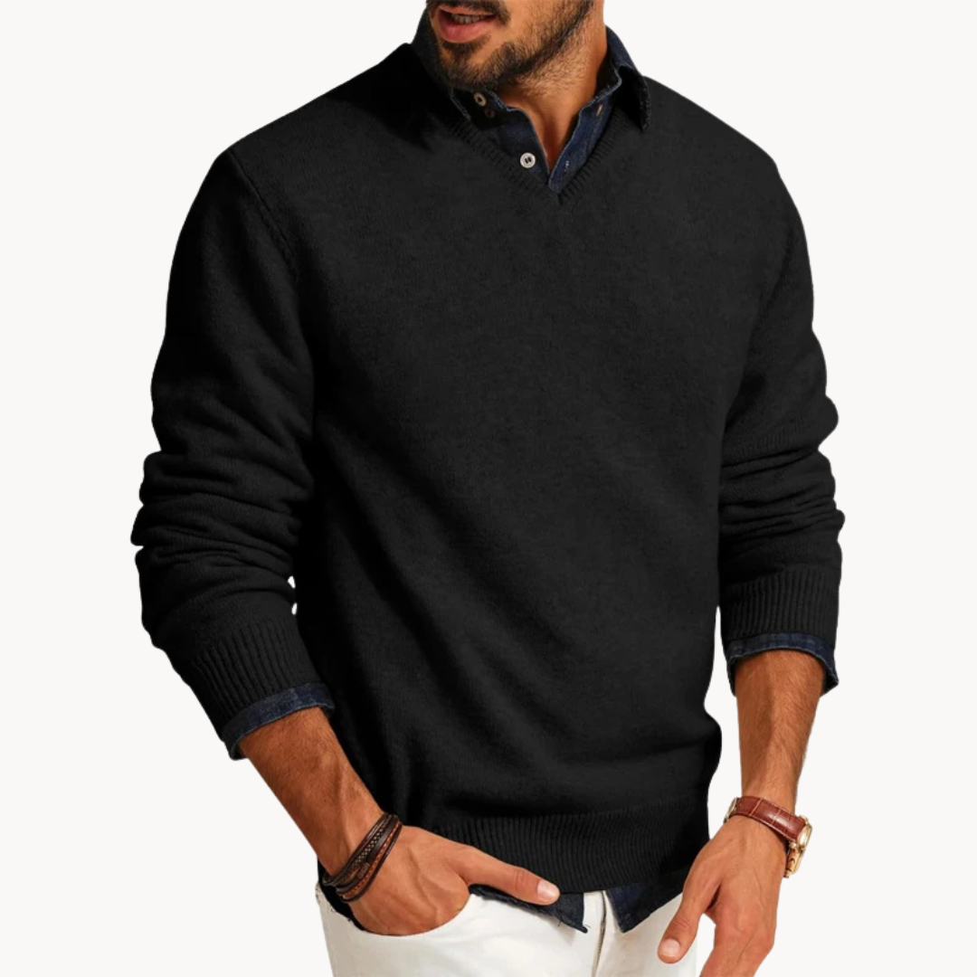 Finley – Maglione da uomo a collo a V lavorato a maglia