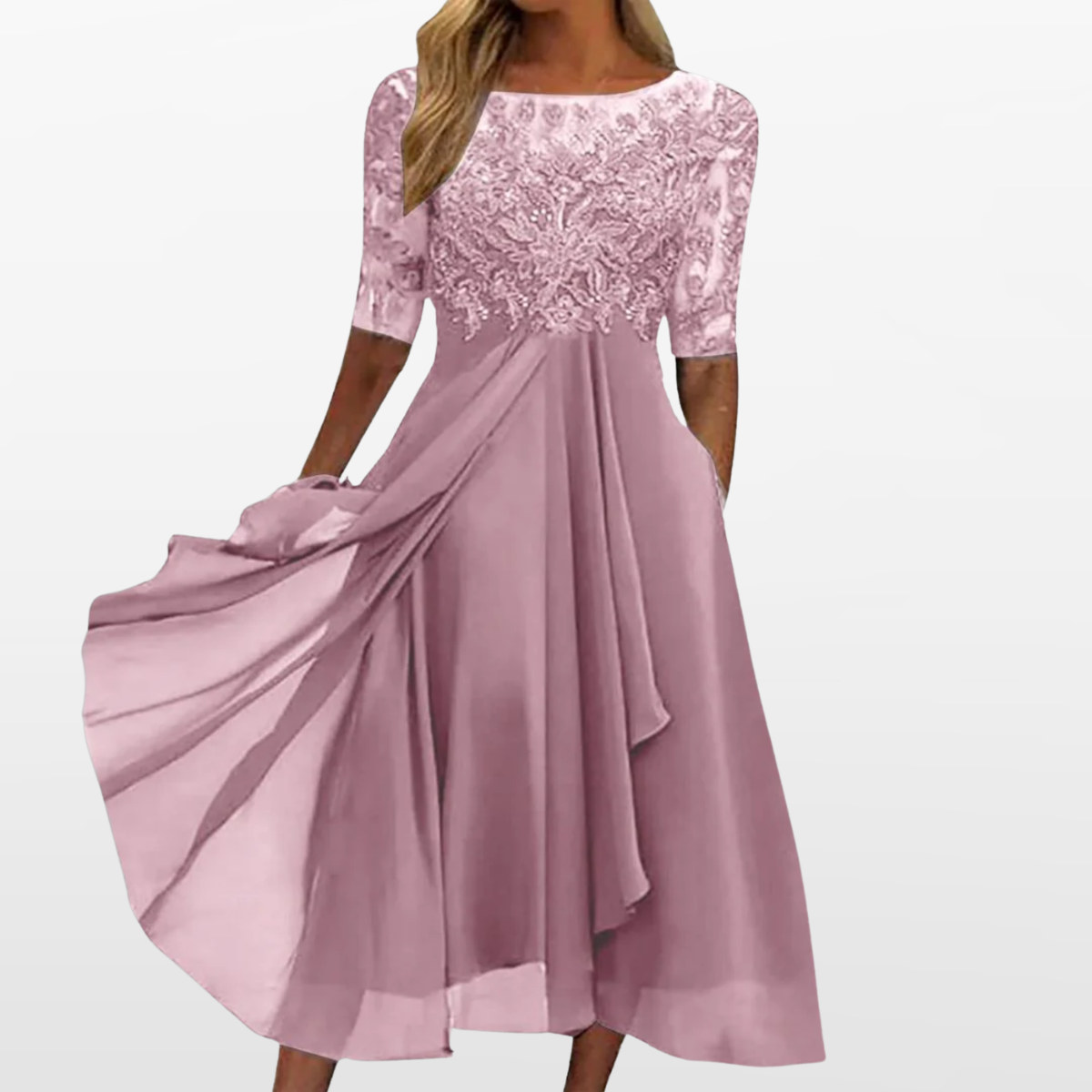 Women Lace Midi Dress Cocktail Formal - Image 2