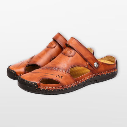 Men's Leather Closed Toe Fisherman Sandals - Image 6