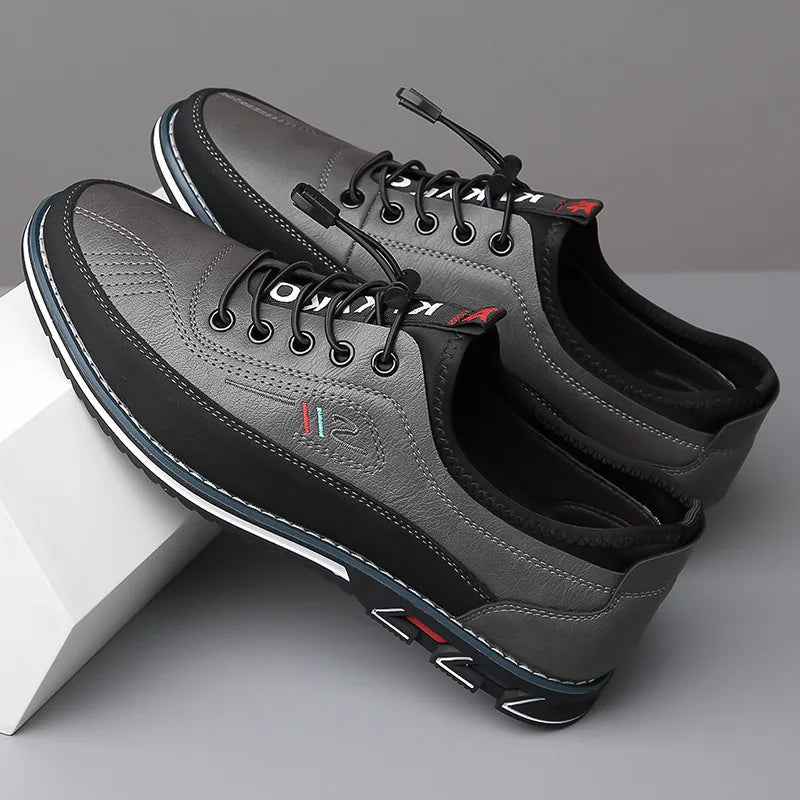 Men's Leather Oxford Shoes Classic Cap Toe Formal - Image 5