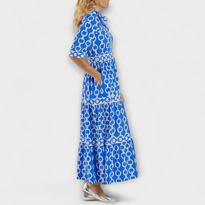 Women Boho Maxi Shirt Dress Printed Summer Casual - Image 2