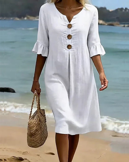 Contrina - Cotton Linen Summer Dress