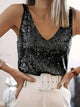 Shane - Τοπ με V λαιμόκοψη και παγιέτες