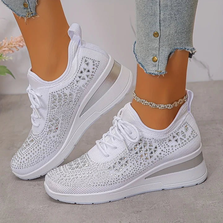 Women Orthopedic Rhinestone Sneakers Arch Support Walking Shoes - Image 10