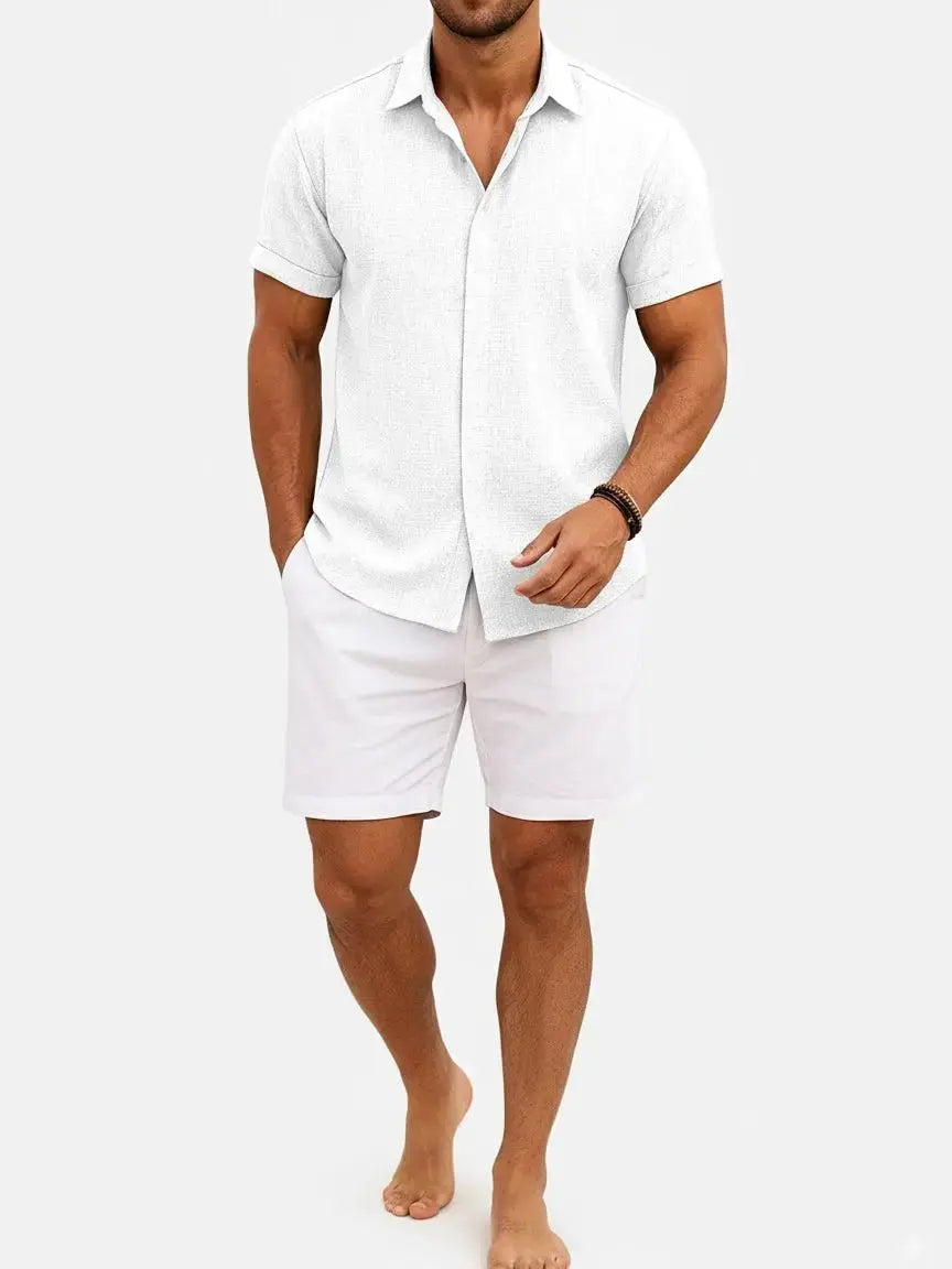 Novarello - Cotton Linen Short Sleeve Shirt