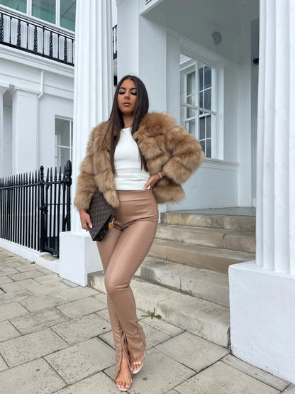 Zelya – Chaqueta de piel sintética suave