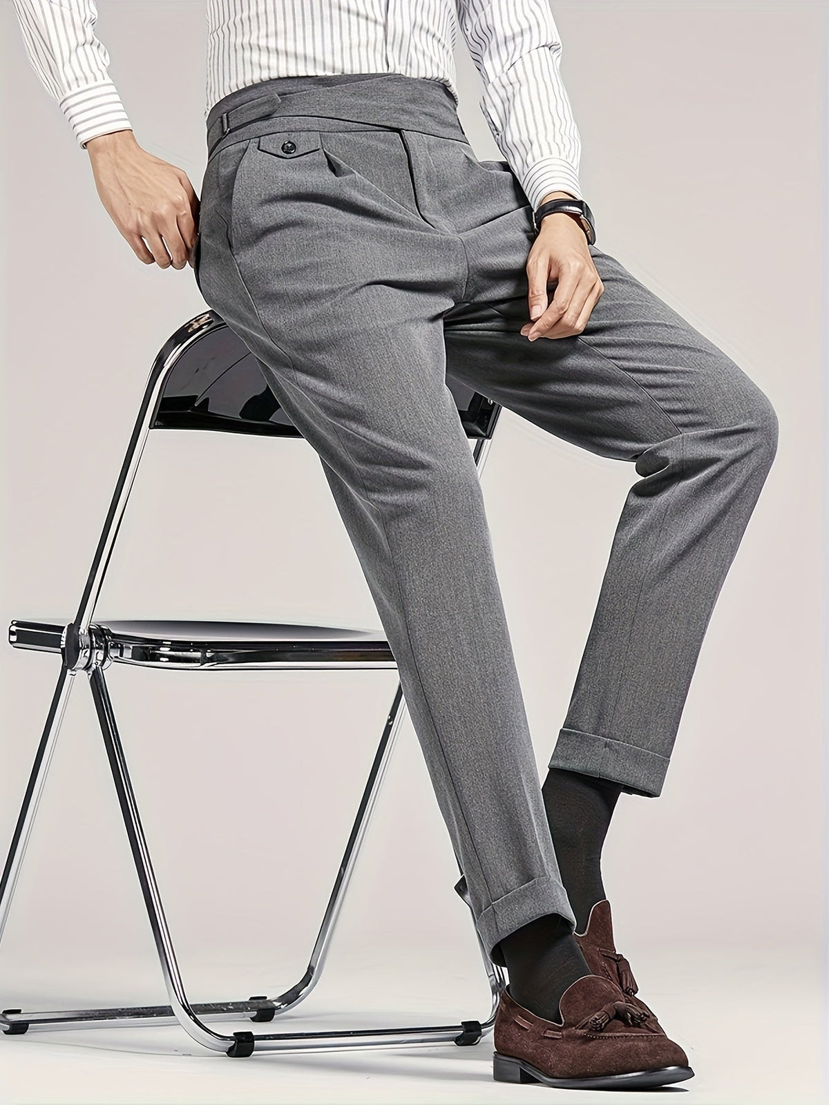 Mens Pleated Dress Pants - Image 8