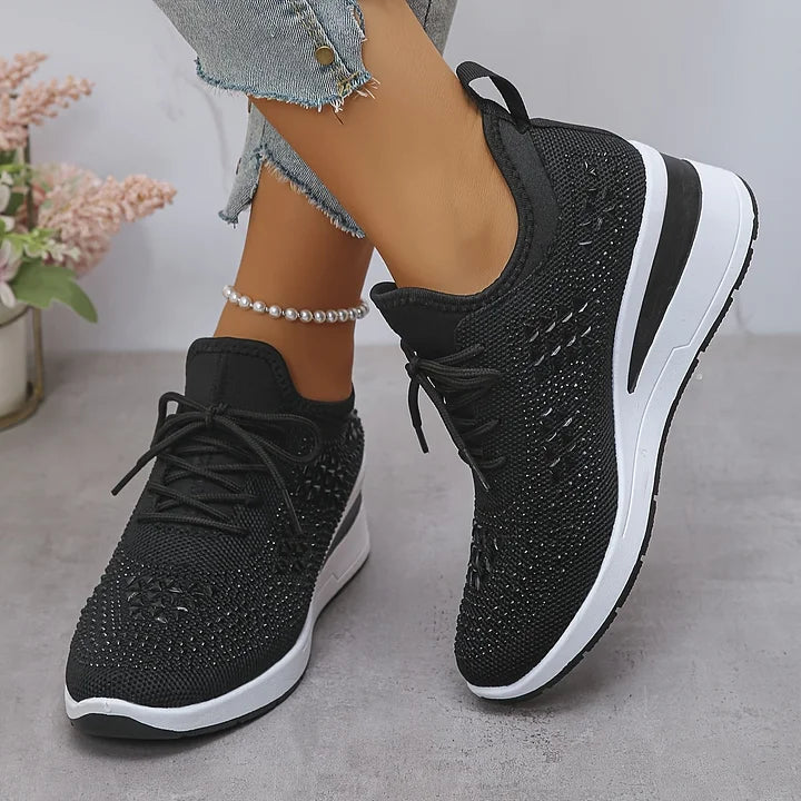 Women Orthopedic Rhinestone Sneakers Arch Support Walking Shoes - Image 15