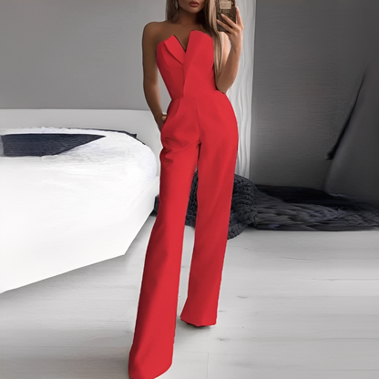 Women Strapless Wide Leg Jumpsuit Dressy Formal - Image 2