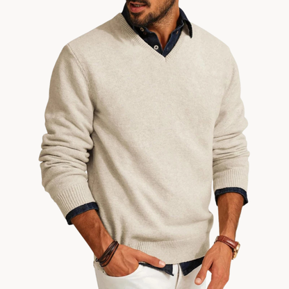 Finley – Maglione da uomo a collo a V lavorato a maglia