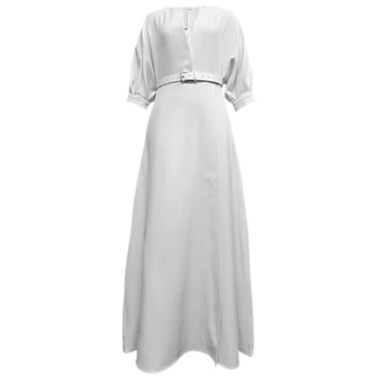 Women Short Sleeve A-Line Maxi Dress - Image 4