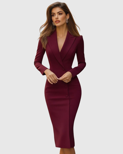Selenoire - Rochie midi tip blazer structurat
