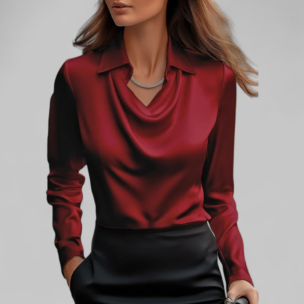 Teresa – Camicetta Drappeggiata in Raso