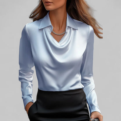 Teresa – Camicetta Drappeggiata in Raso