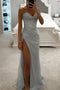 Women Corset Maxi Dress Prom Evening High Slit
