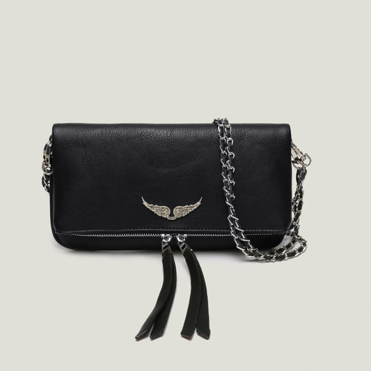 Valerune - Geantă crossbody cu emblemă aripă în formă de cruce