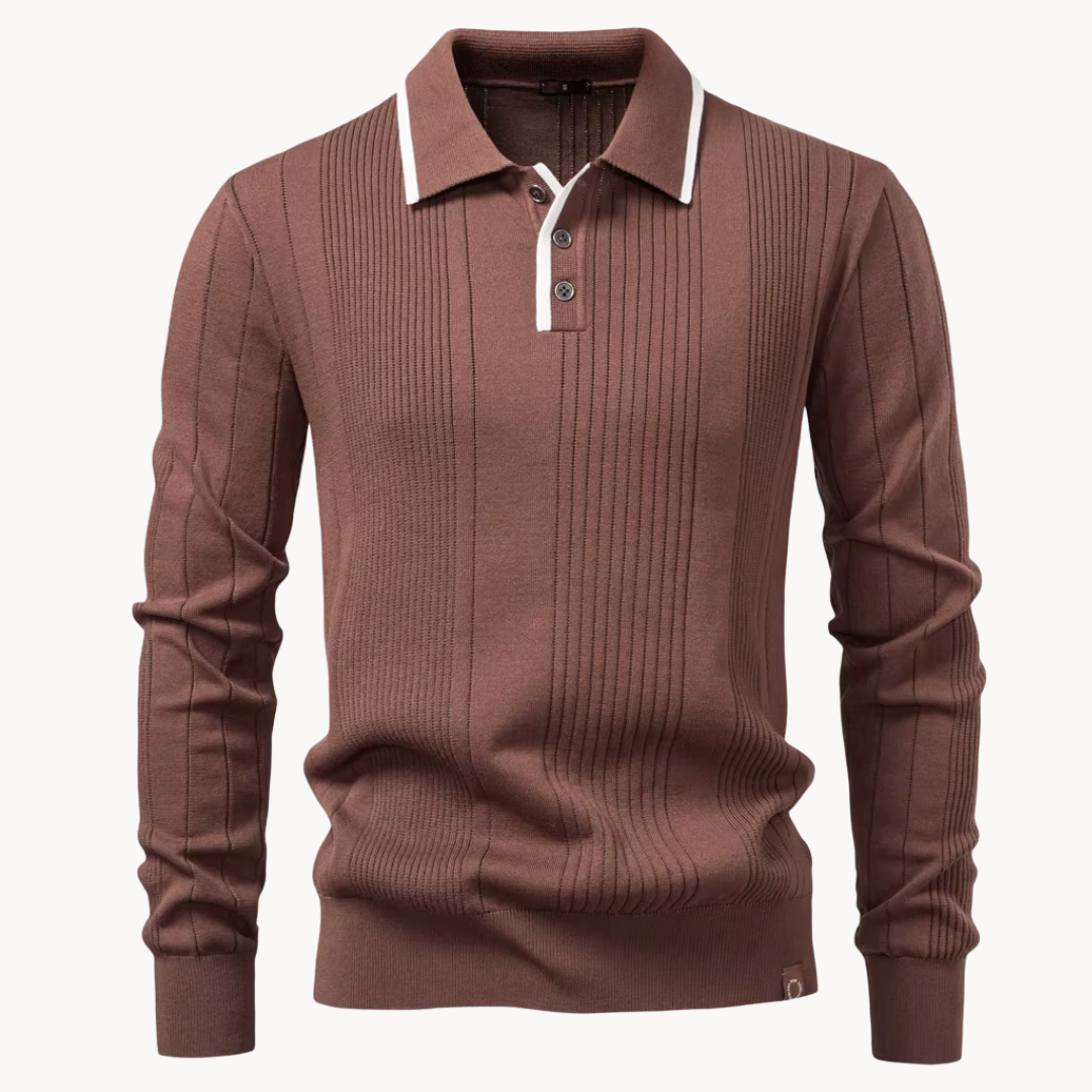 Callen – Herrestrikket Polo med Knapper