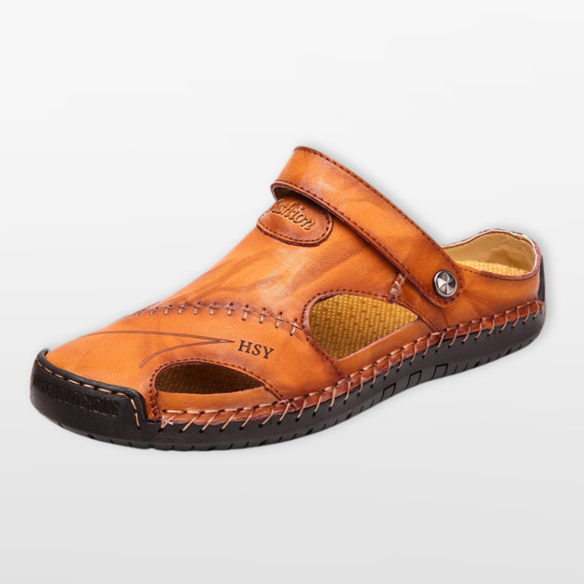 Men's Leather Closed Toe Fisherman Sandals - Image 2