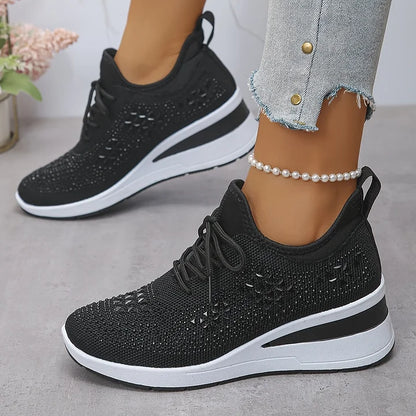 Women Orthopedic Rhinestone Sneakers Arch Support Walking Shoes - Image 13