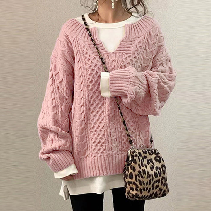 Lenavine – Women’s Oversized Cable Knit Sweater