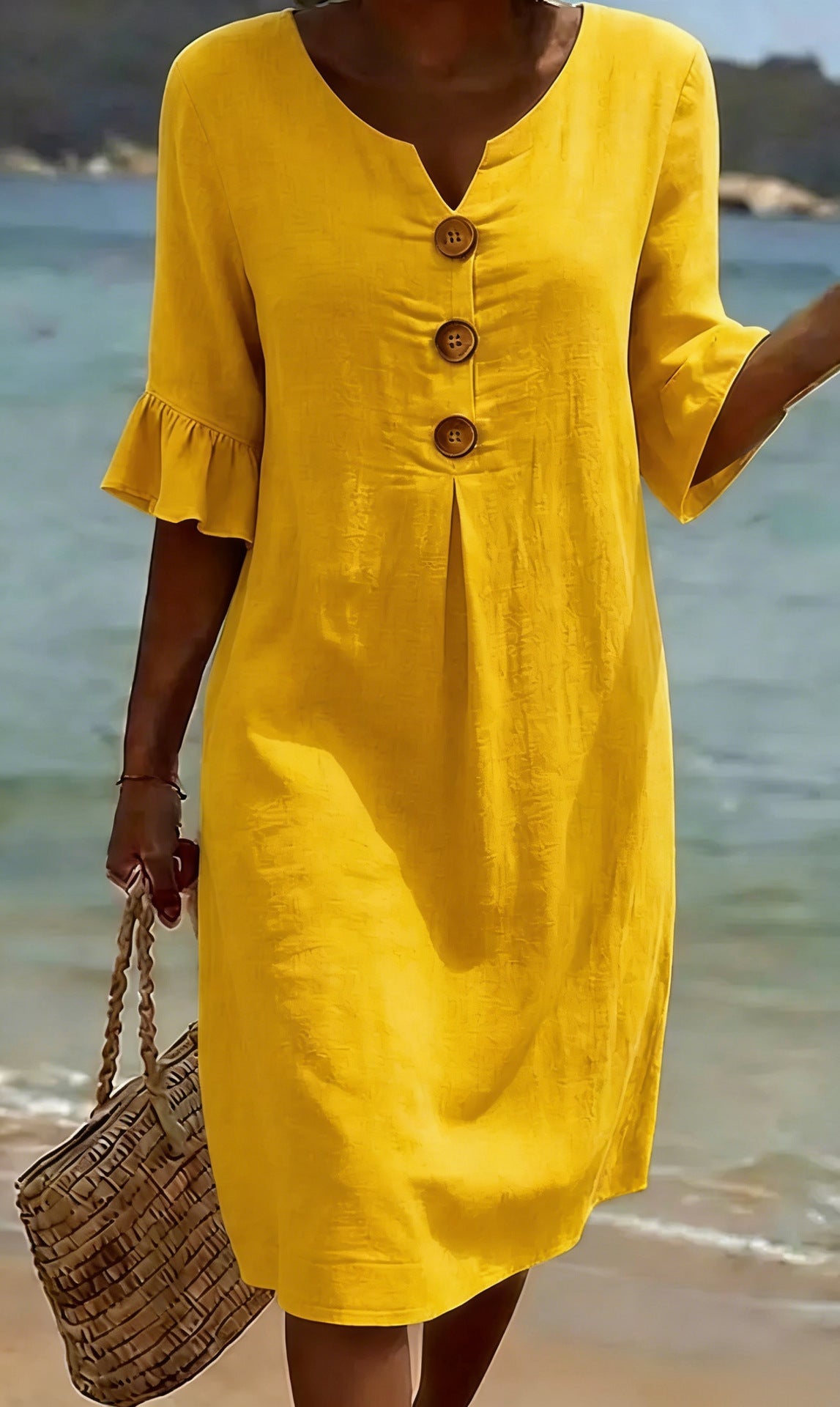 Contrina - Cotton Linen Summer Dress