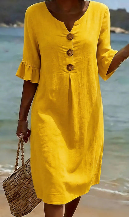 Contrina - Cotton Linen Summer Dress