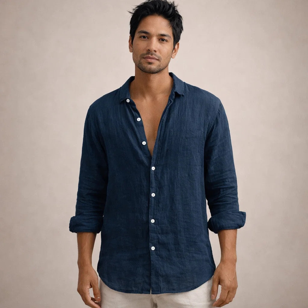 Luméro - Mens Linen Relaxed Shirt