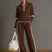 Alessandra – Womens Half Zip Sweatshirt And Wide Leg Trousers Set