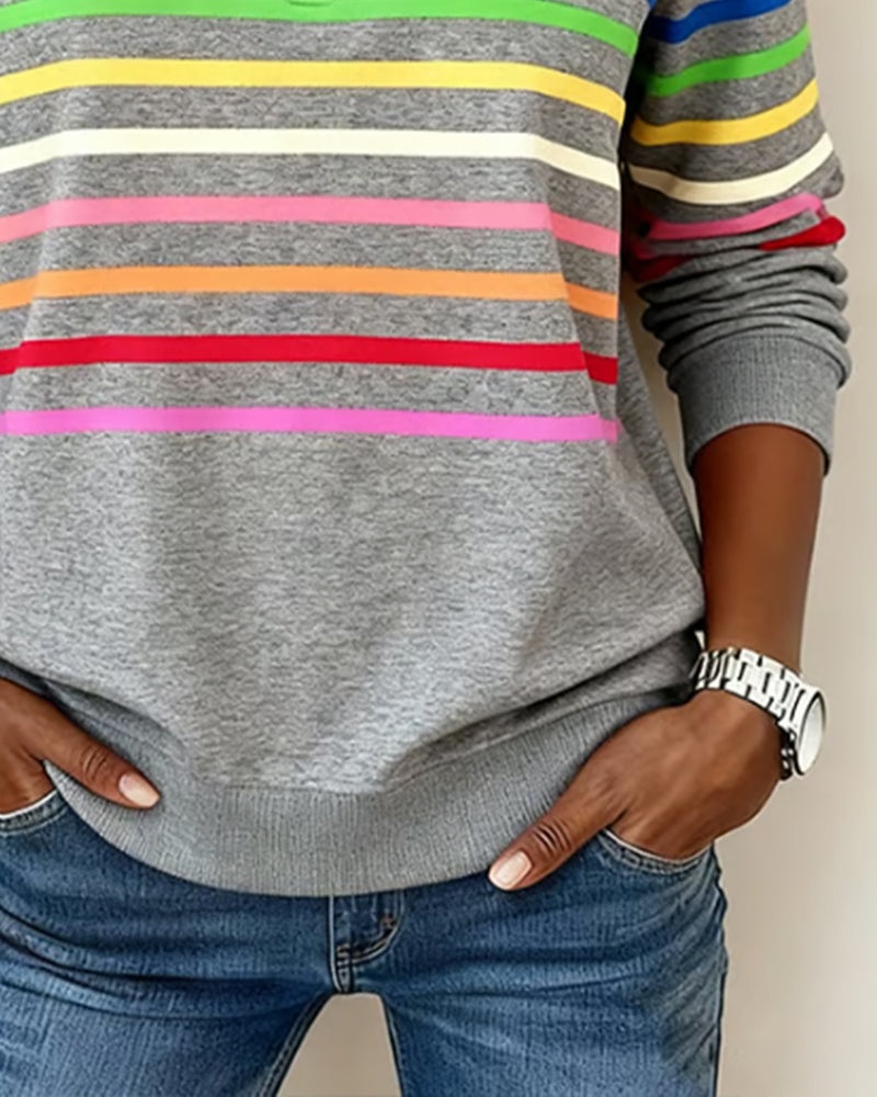 Calyra - Womens Striped Sweatshirt