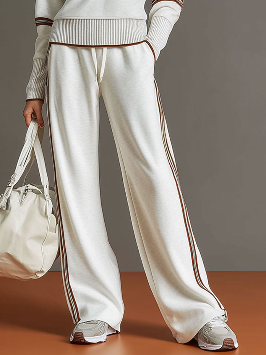 Alessandra – Womens Half Zip Sweatshirt And Wide Leg Trousers Set