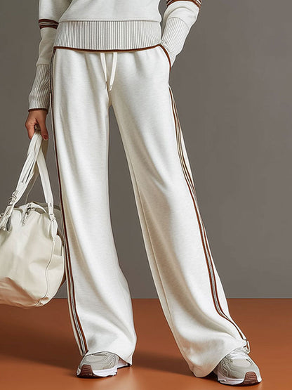 Alessandra – Womens Half Zip Sweatshirt And Wide Leg Trousers Set