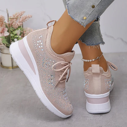 Women Orthopedic Rhinestone Sneakers Arch Support Walking Shoes - Image 2