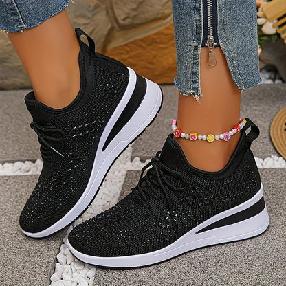 Women Orthopedic Rhinestone Sneakers Arch Support Walking Shoes - Image 19
