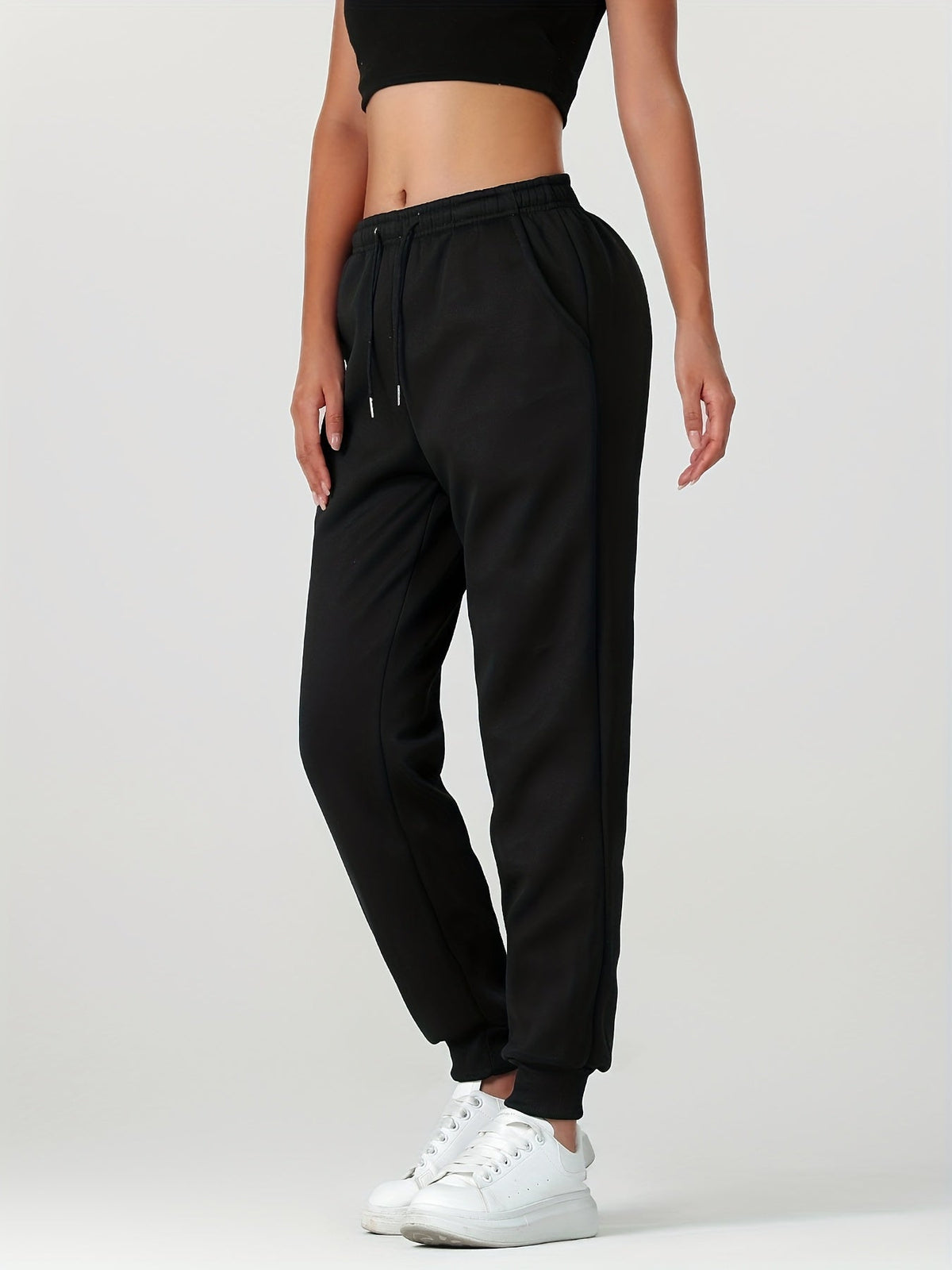 Women's Fleece Lined Cuffed Joggers - Image 4