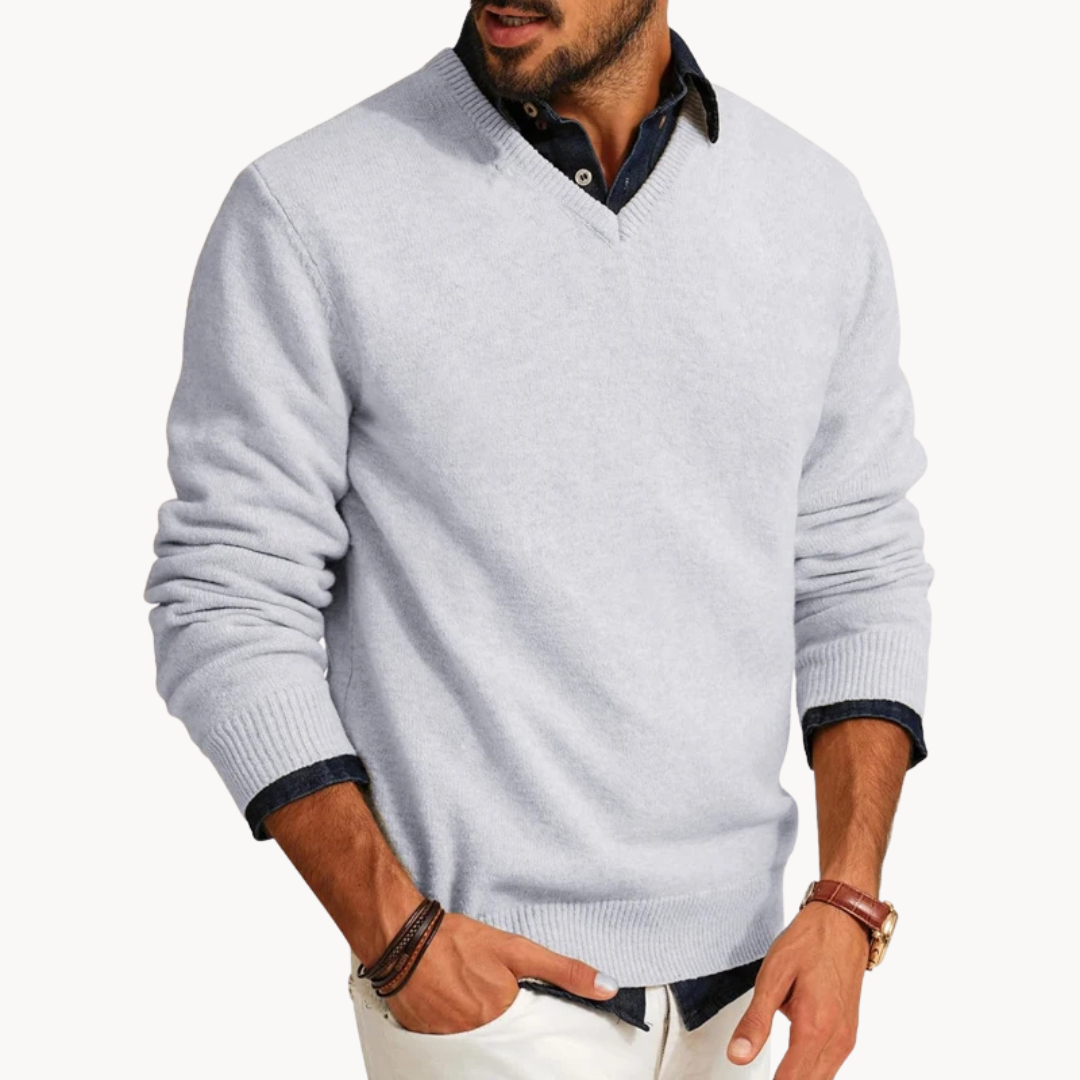 Finley – Maglione da uomo a collo a V lavorato a maglia