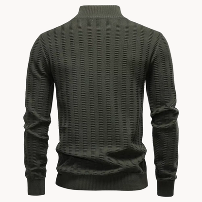 Rowan – Pull pour homme en coton à fermeture éclair courte