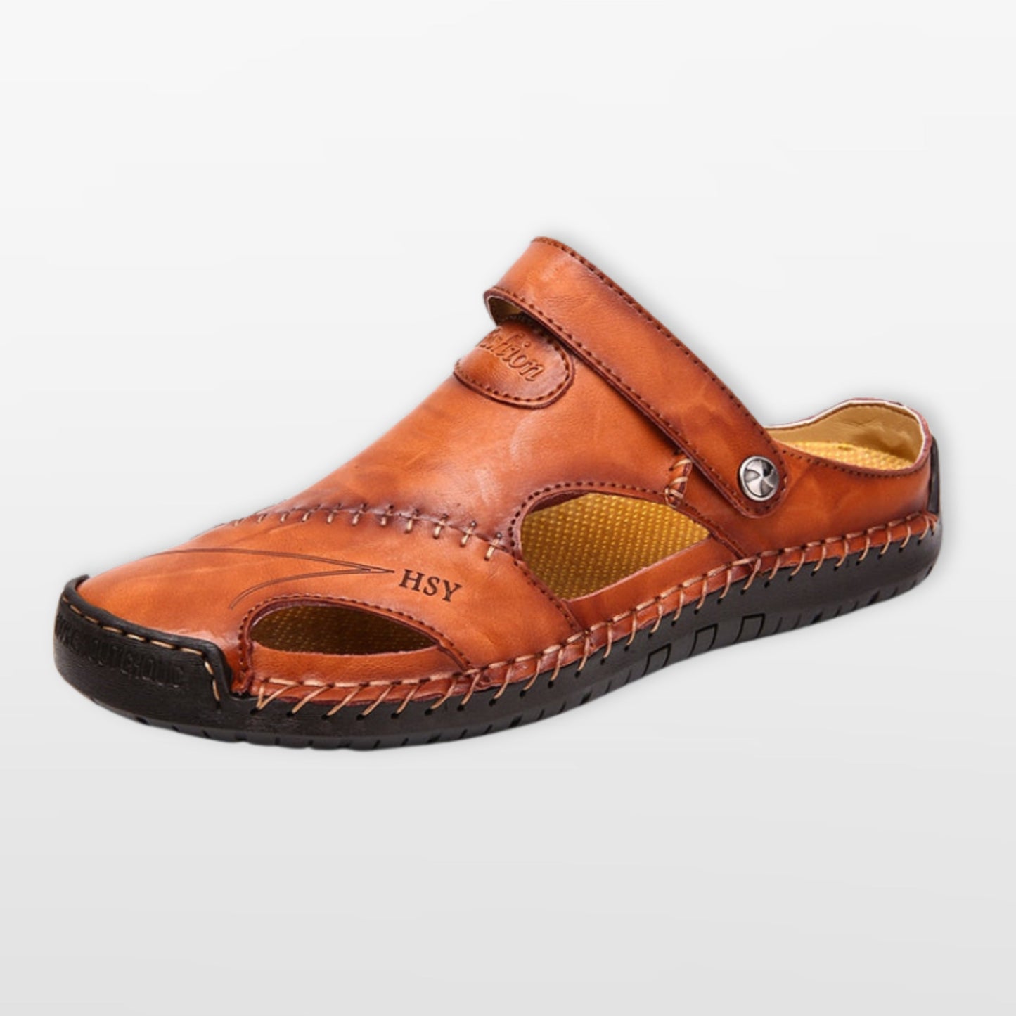 Men's Leather Closed Toe Fisherman Sandals