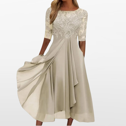 Women Lace Midi Dress Cocktail Formal - Image 3