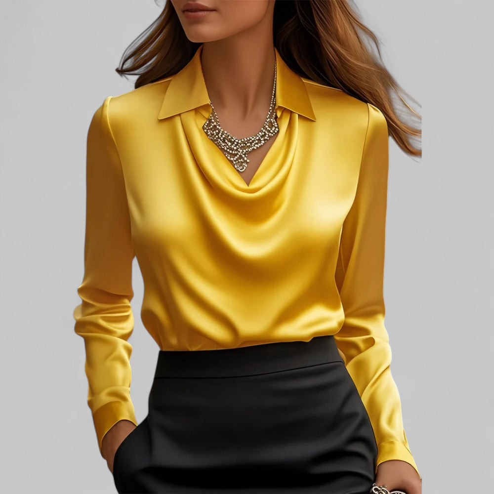 Teresa – Camicetta Drappeggiata in Raso