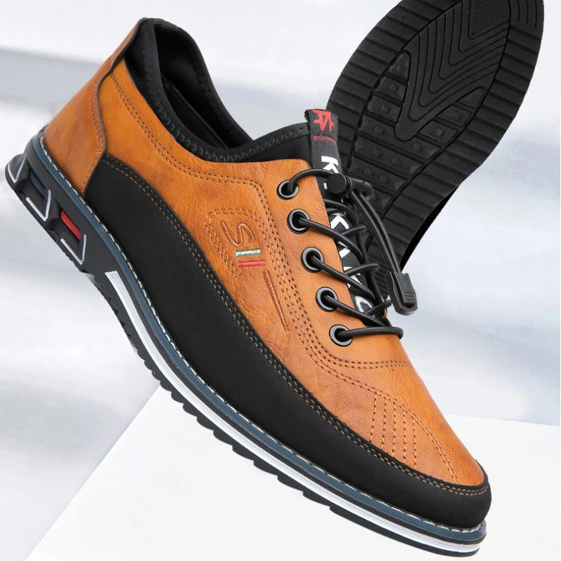 Men's Leather Oxford Shoes Classic Cap Toe Formal - Image 3