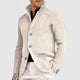 Leander – Men’s Warm Knit Cardigan With Stand Collar
