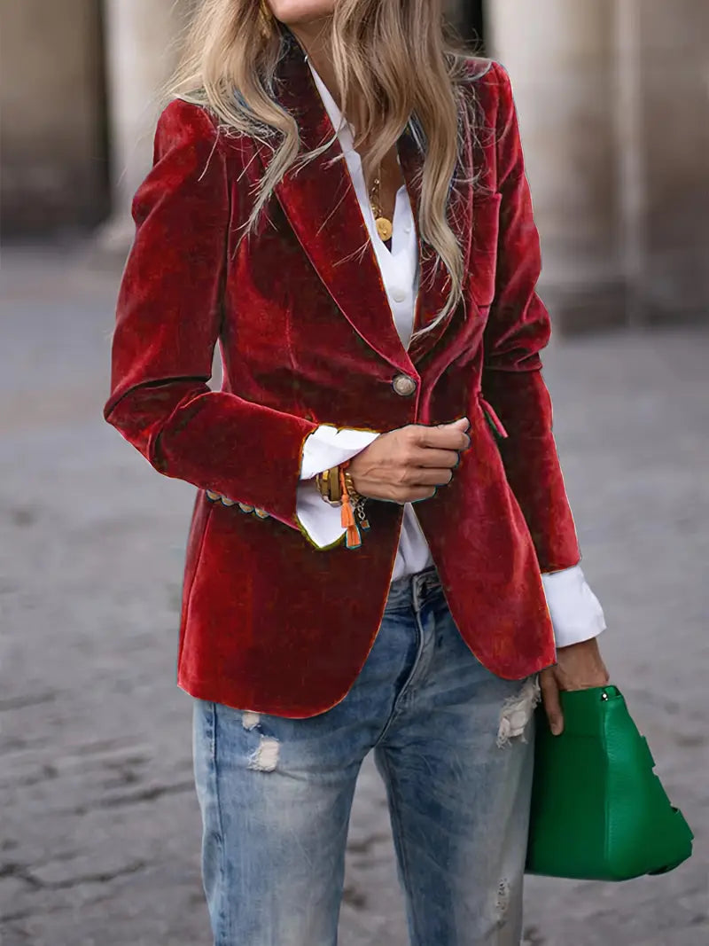 Vanessa - Elegant Fluwelen Knopen Blazer - Image 13