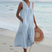 Women Sleeveless V-Neck Button Front Midi Dress Summer - Image 2