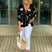 Women's Floral V-Neck Blouse Three-Quarter Sleeve Plus Size - Image 13